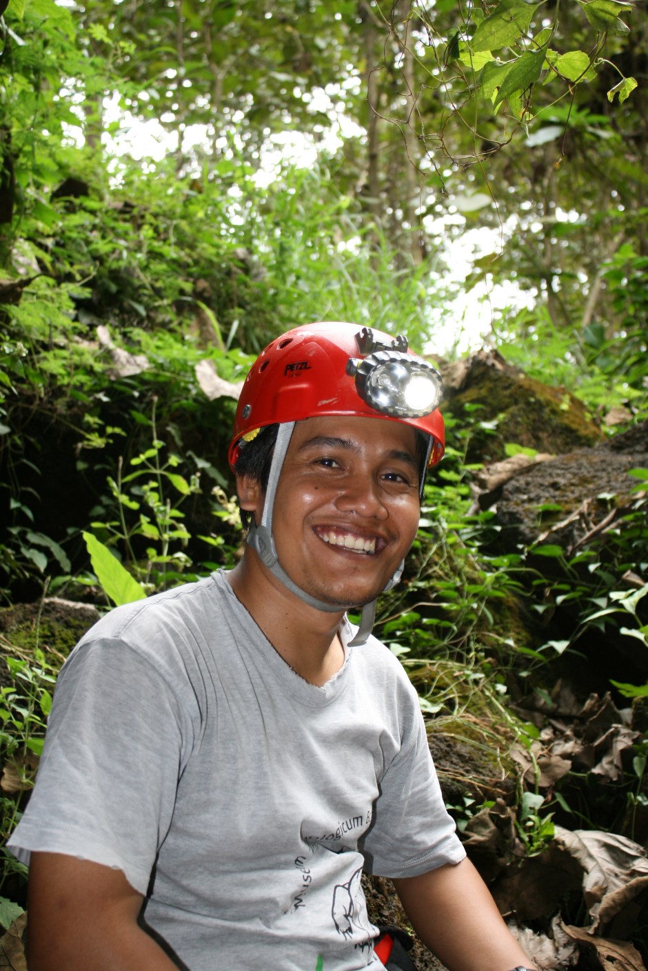 Sigit at cave entrance