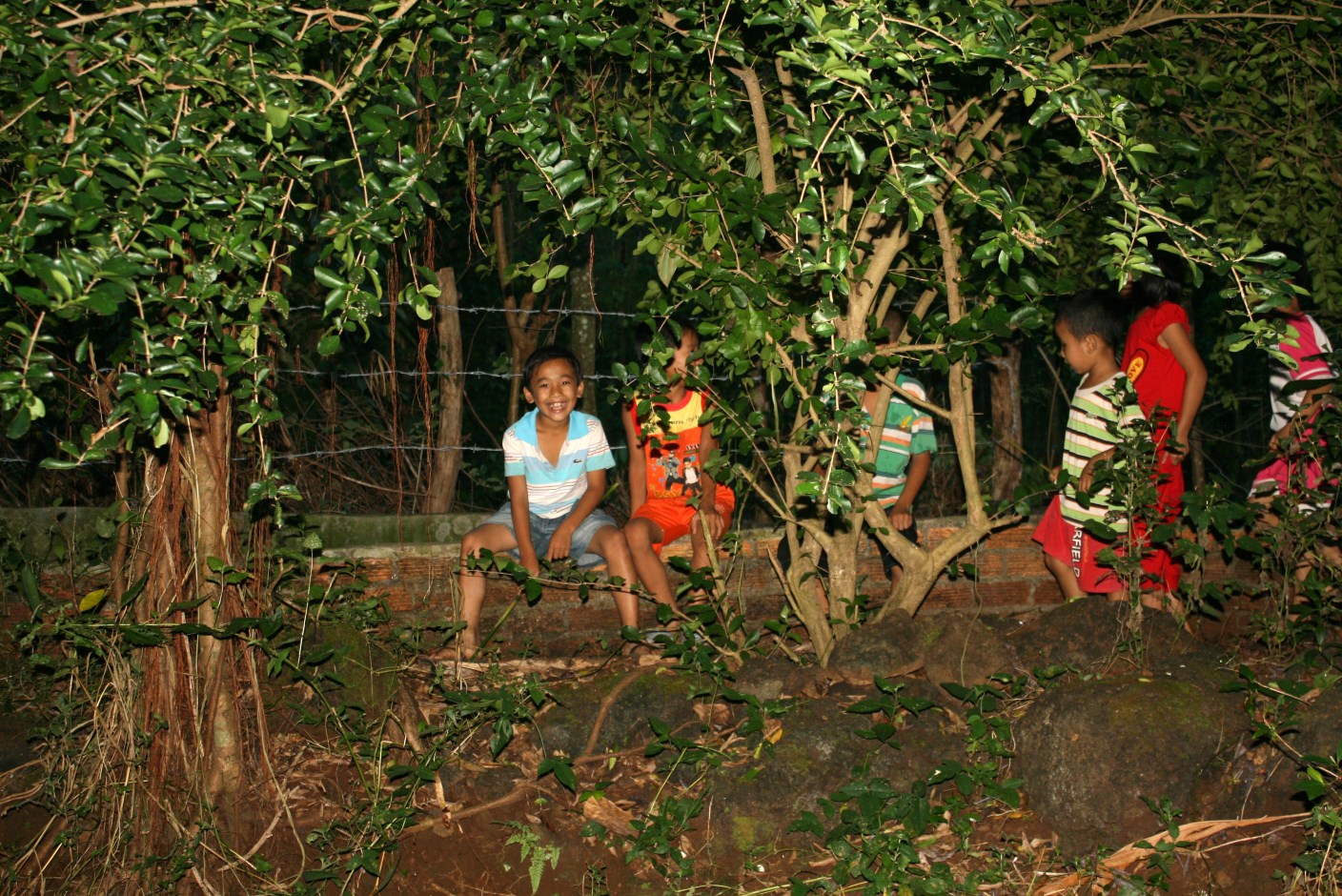 Tan Phu caves local kids